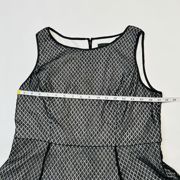Adrianna Papell Dress Size 14 Petite Black And White Sleeveless A Line Party - Picture 12 of 13